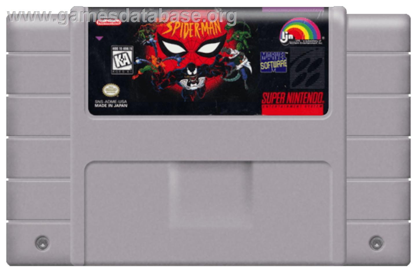 Spider-Man: The Animated Series - Nintendo SNES - Artwork - Cartridge