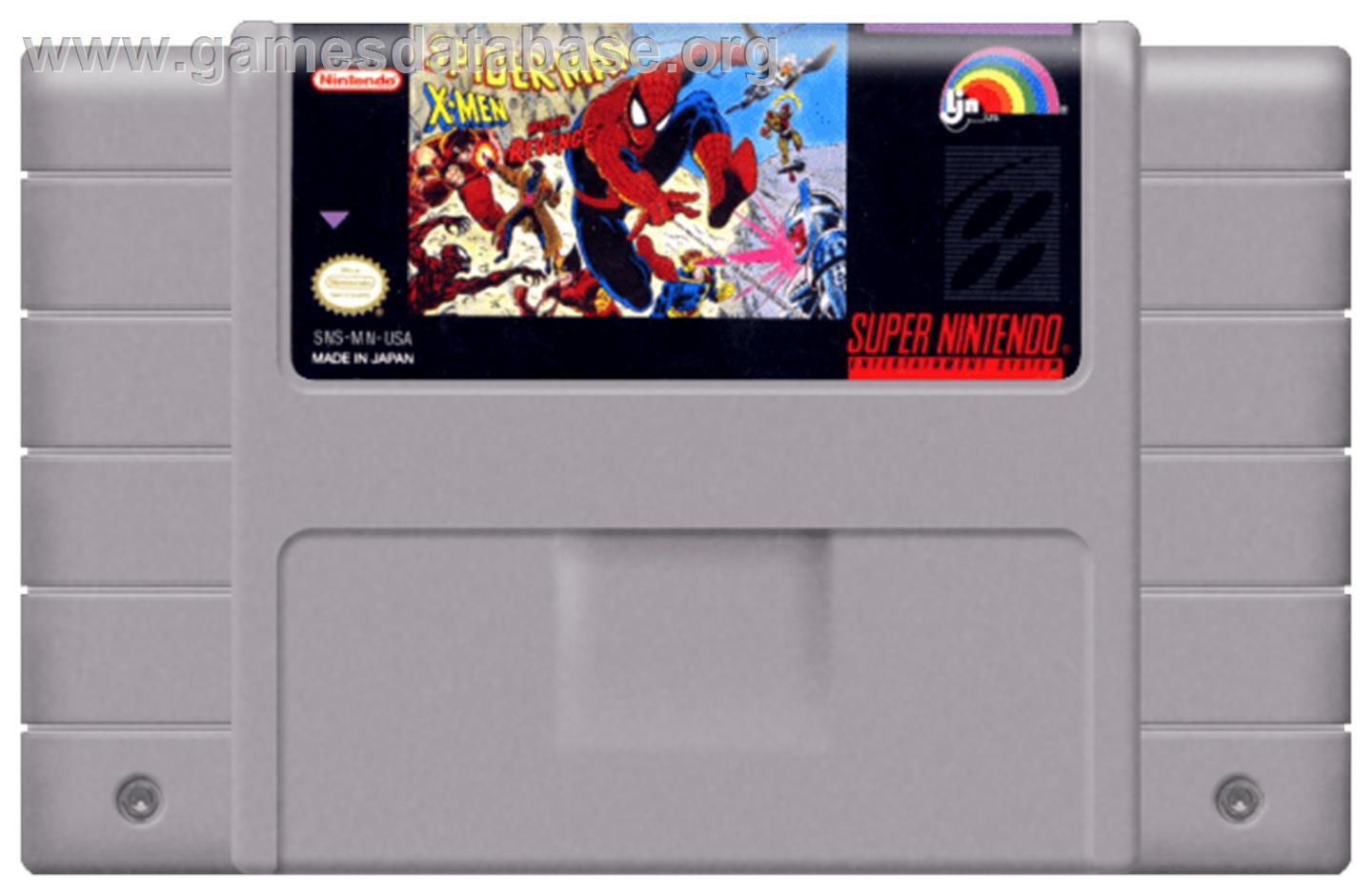 Spider-Man and the X-Men: Arcade's Revenge - Nintendo SNES - Artwork - Cartridge