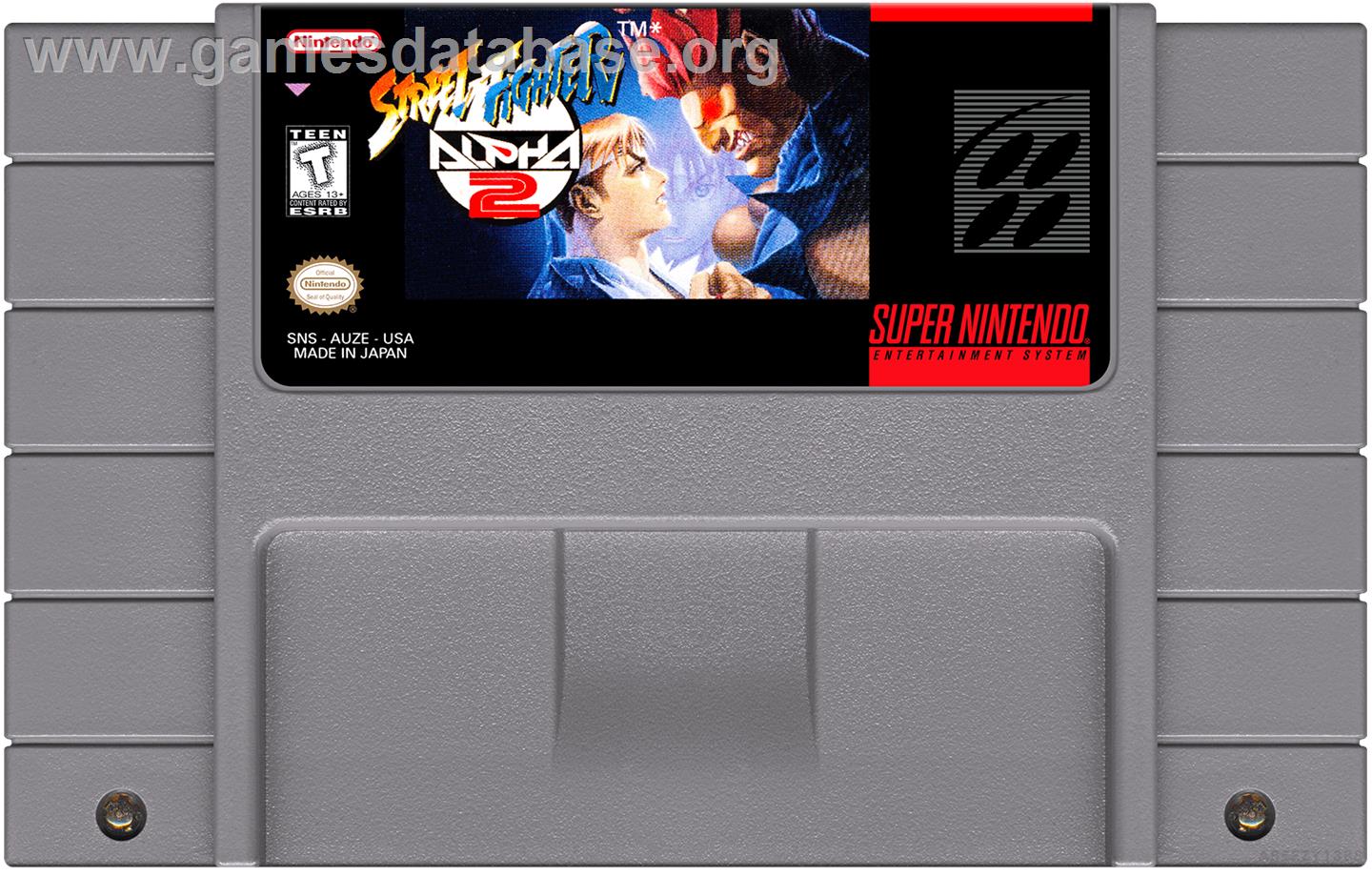 Street Fighter Alpha 2 - Nintendo SNES - Artwork - Cartridge