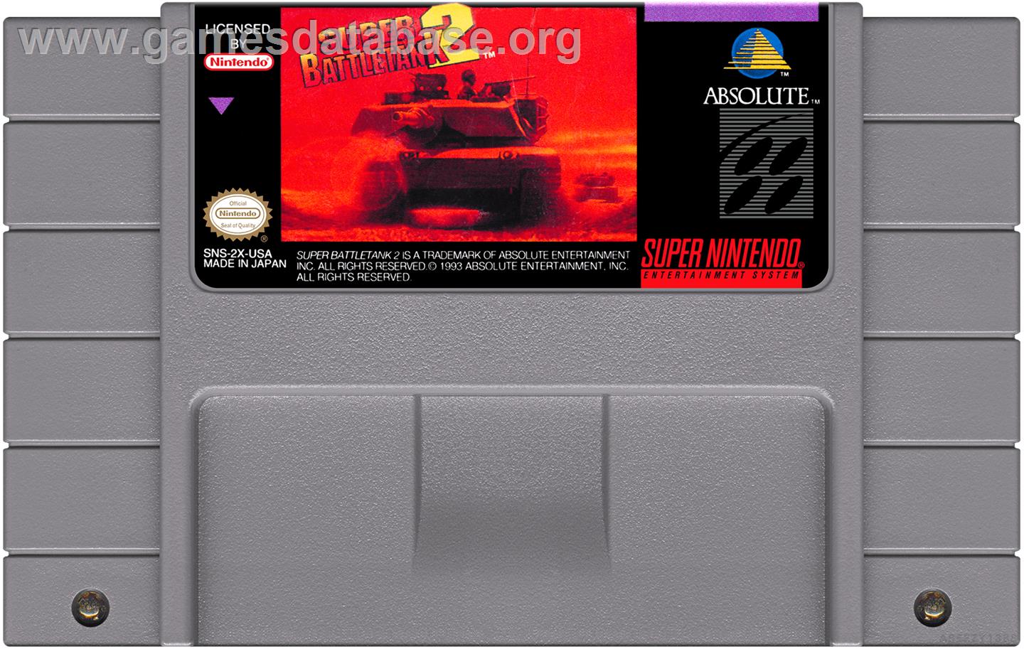 Super Battletank 2 - Nintendo SNES - Artwork - Cartridge