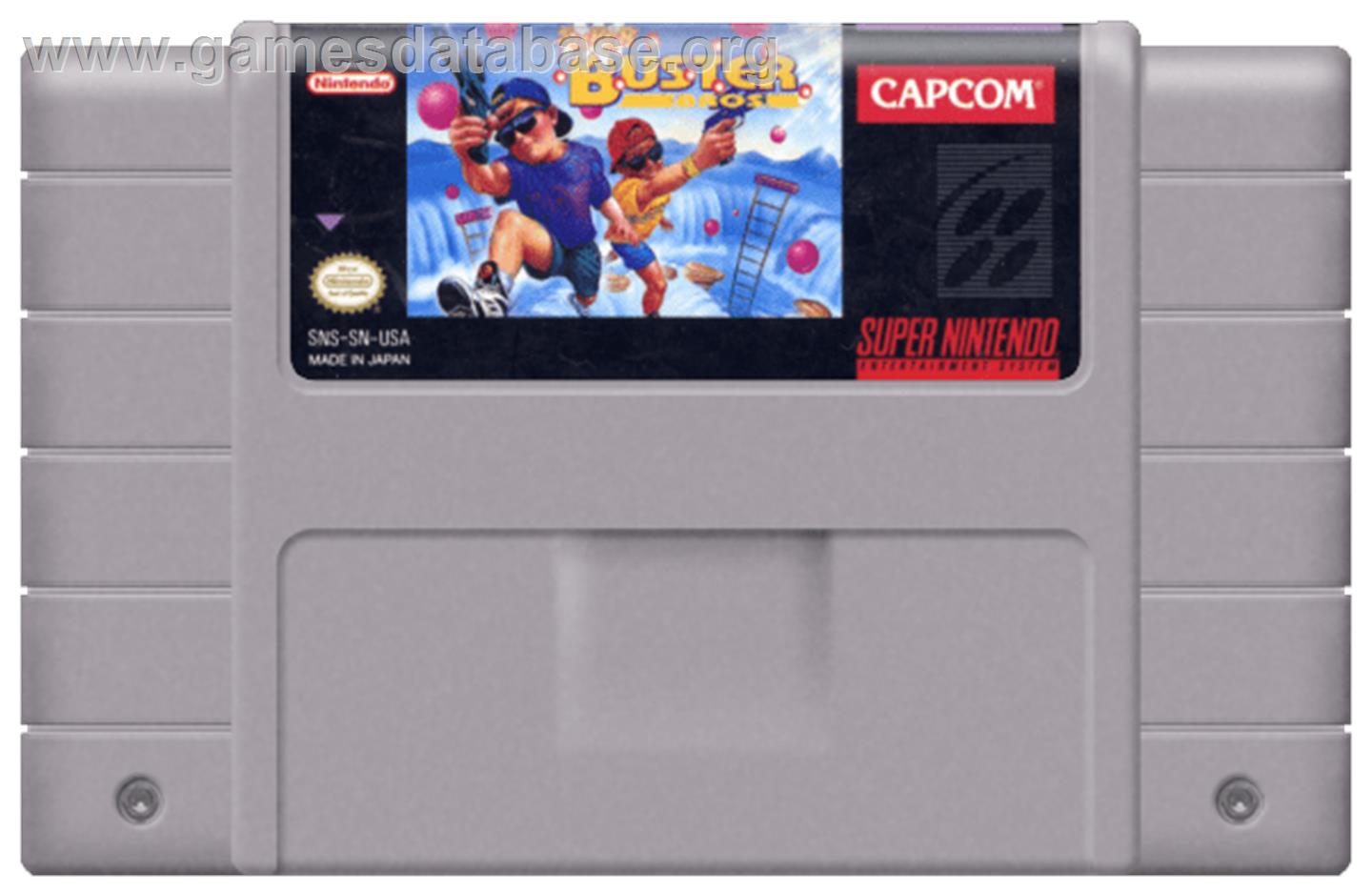 Super Buster Bros. - Nintendo SNES - Artwork - Cartridge