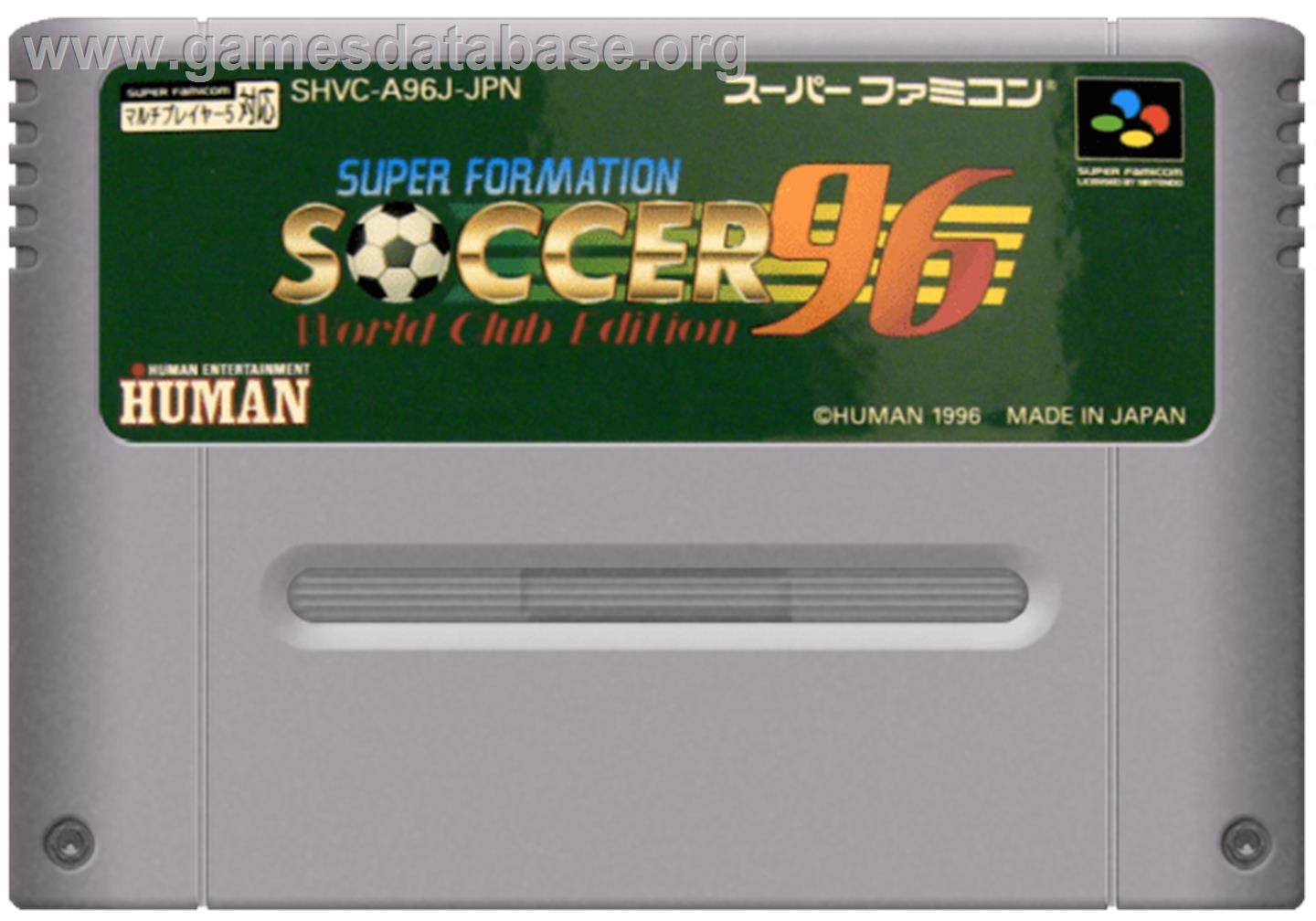 Super Formation Soccer 96 - World Club Edition - Nintendo SNES - Artwork - Cartridge