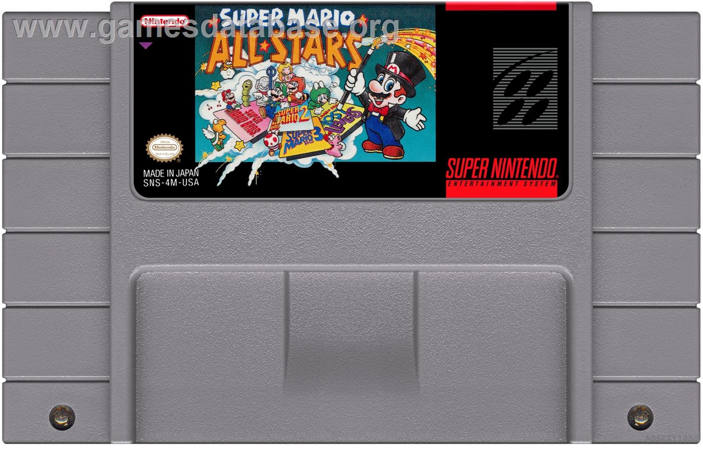Super Mario All-stars - Nintendo SNES - Artwork - Cartridge