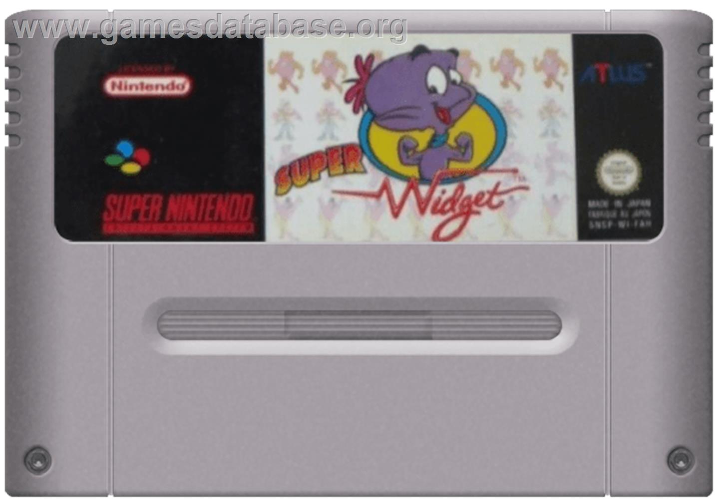 Super Widget - Nintendo SNES - Artwork - Cartridge
