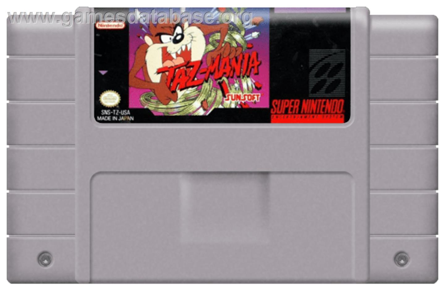 Taz-Mania - Nintendo SNES - Artwork - Cartridge