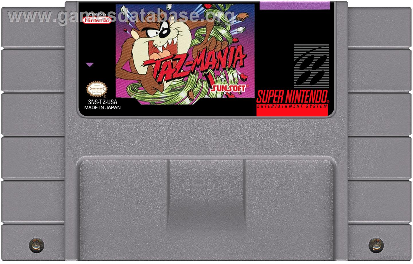 Taz-mania - Nintendo SNES - Artwork - Cartridge