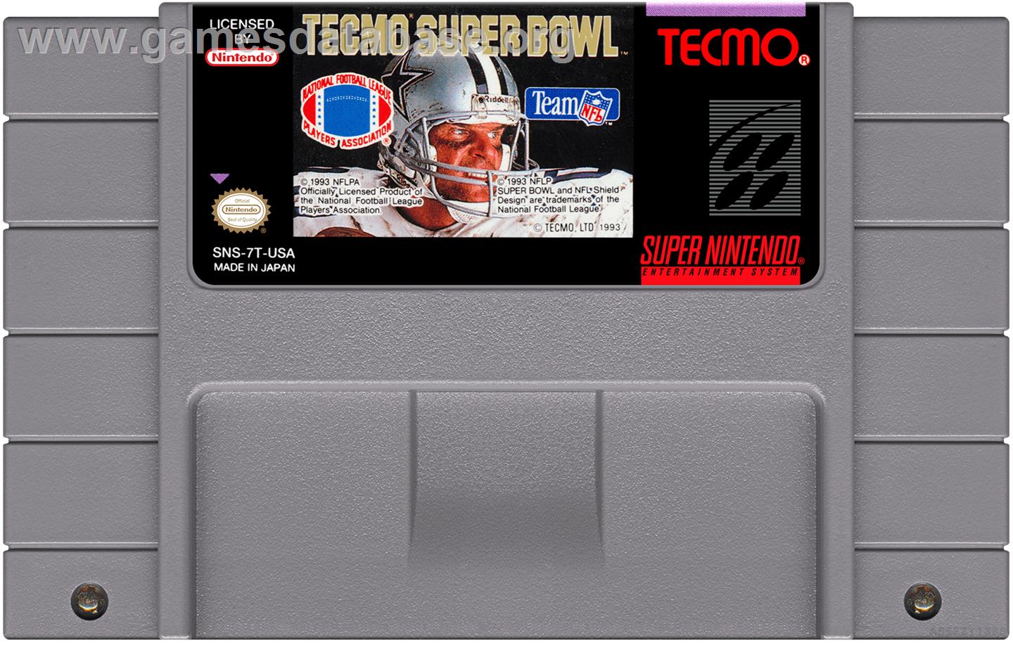 Tecmo Super Bowl - Nintendo SNES - Artwork - Cartridge