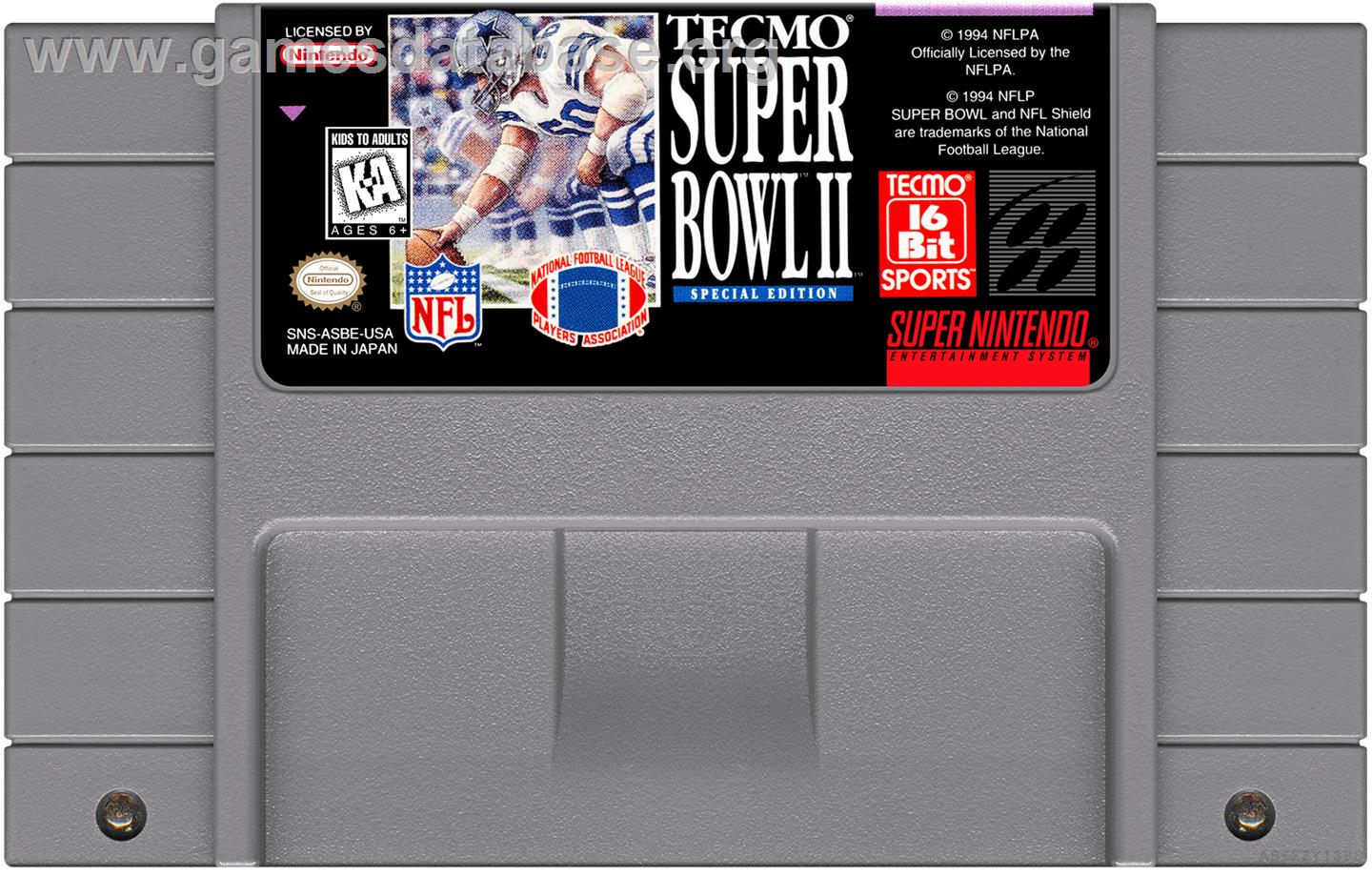 Tecmo Super Bowl 2 - Special Edition - Nintendo SNES - Artwork - Cartridge