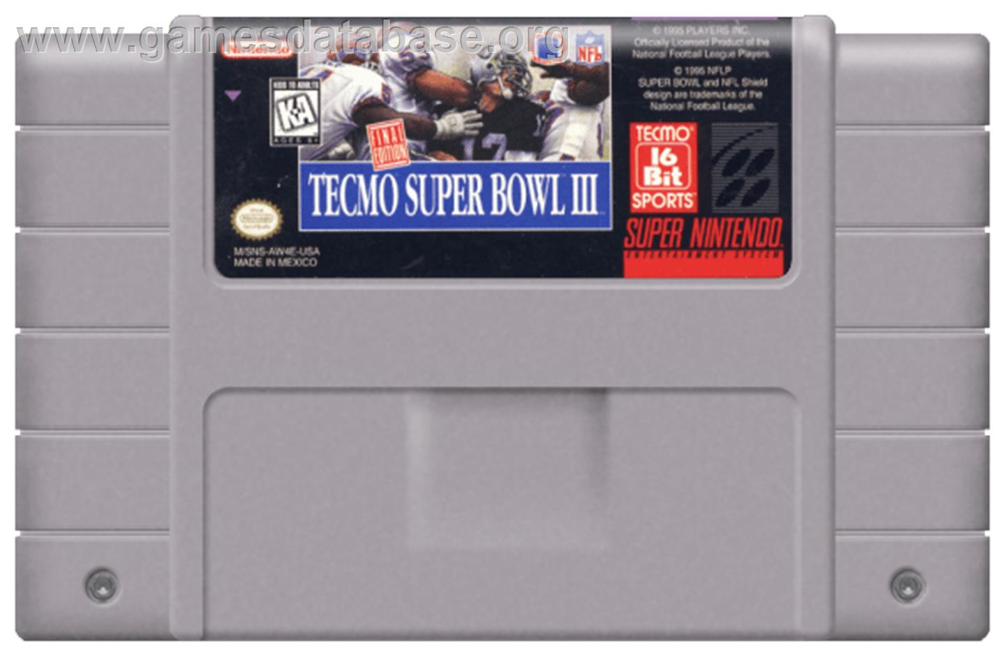 Tecmo Super Bowl III: Final Edition - Nintendo SNES - Artwork - Cartridge