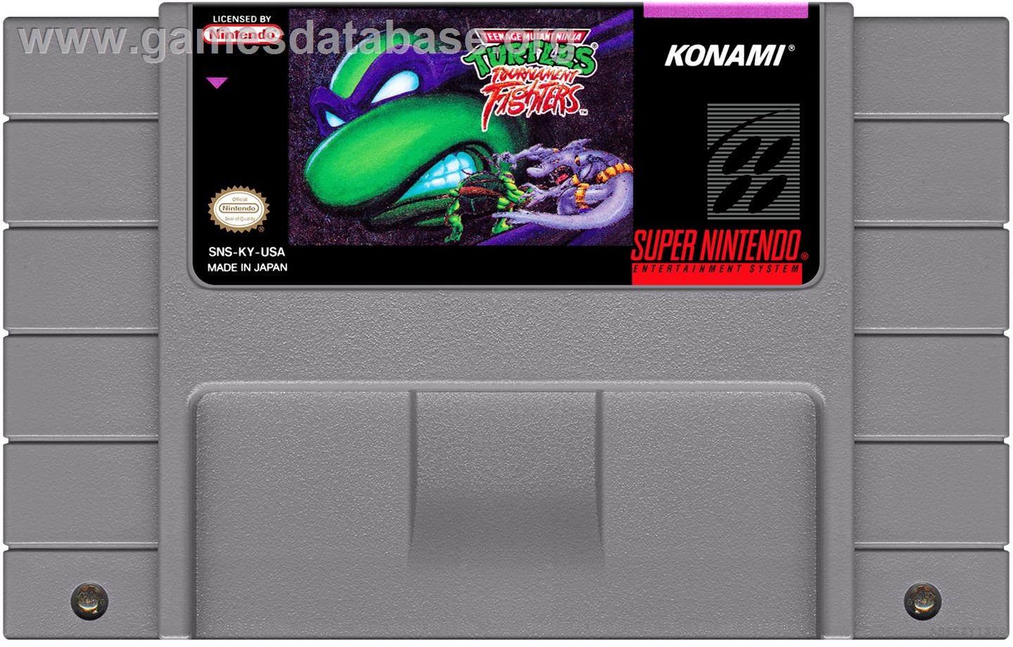 Teenage Mutant Ninja Turtles - Tournament Fighters - Nintendo SNES - Artwork - Cartridge