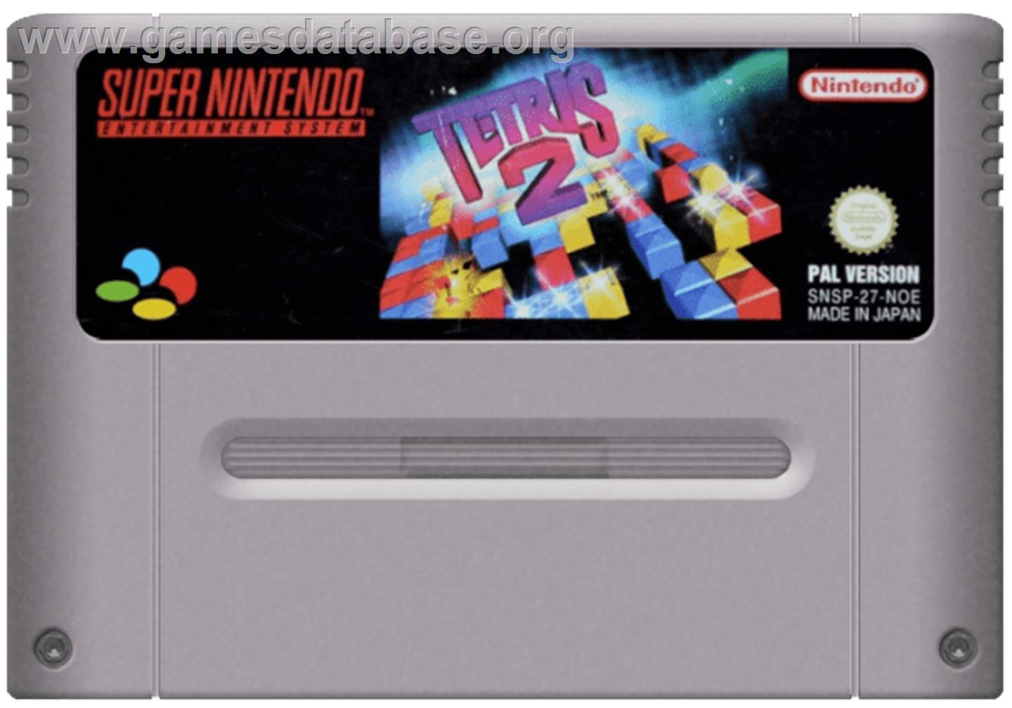 Tetris 2 - Nintendo SNES - Artwork - Cartridge