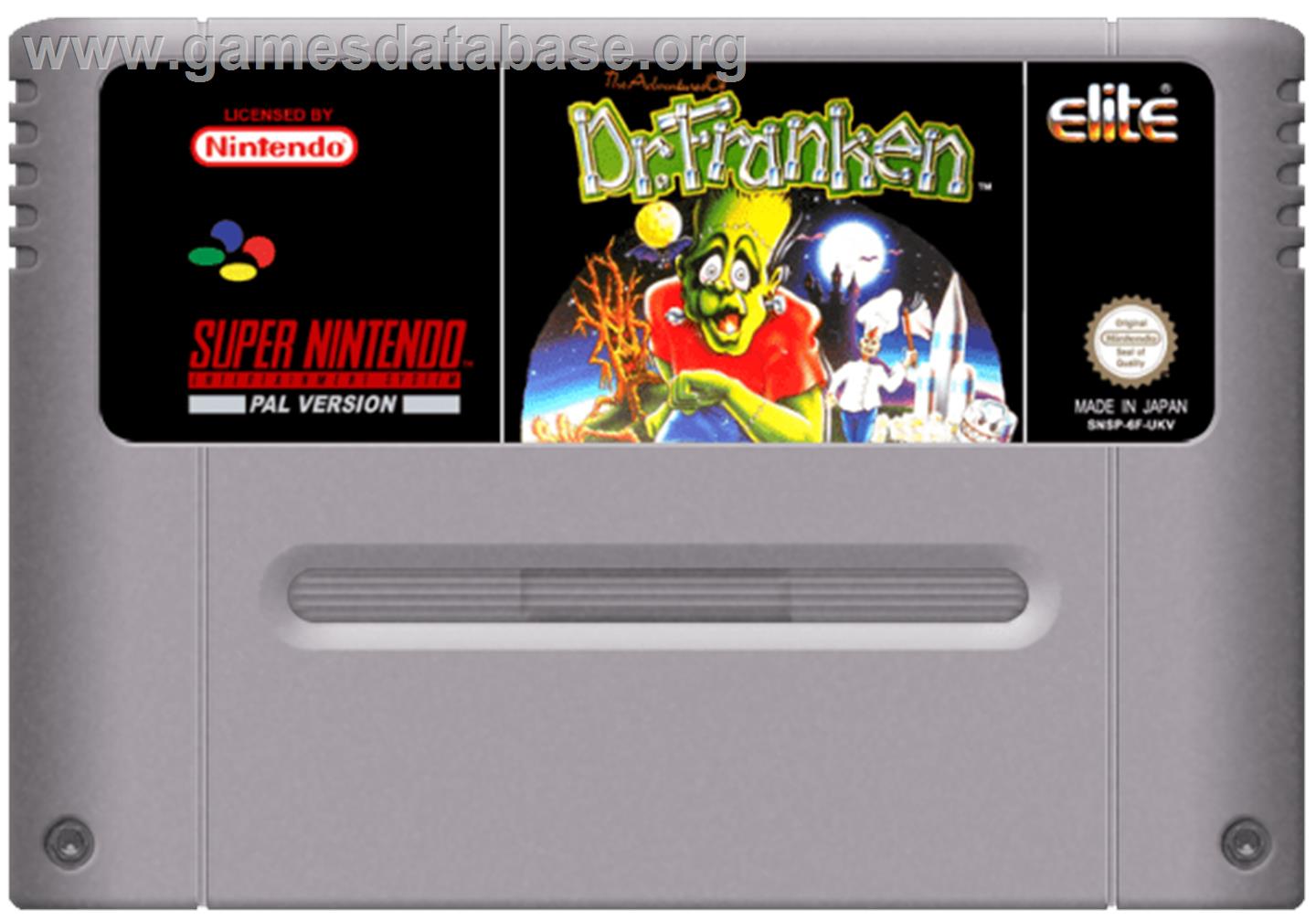 The Adventures of Dr. Franken - Nintendo SNES - Artwork - Cartridge