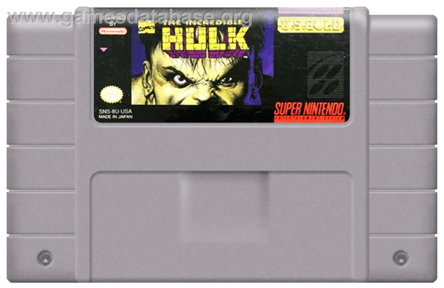 The Incredible Hulk - Nintendo SNES - Artwork - Cartridge