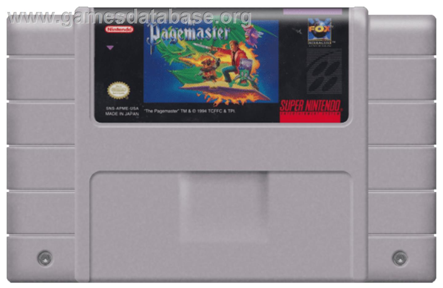 The Pagemaster - Nintendo SNES - Artwork - Cartridge