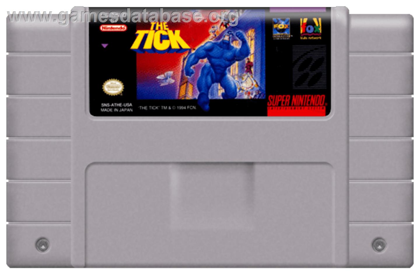The Tick - Nintendo SNES - Artwork - Cartridge
