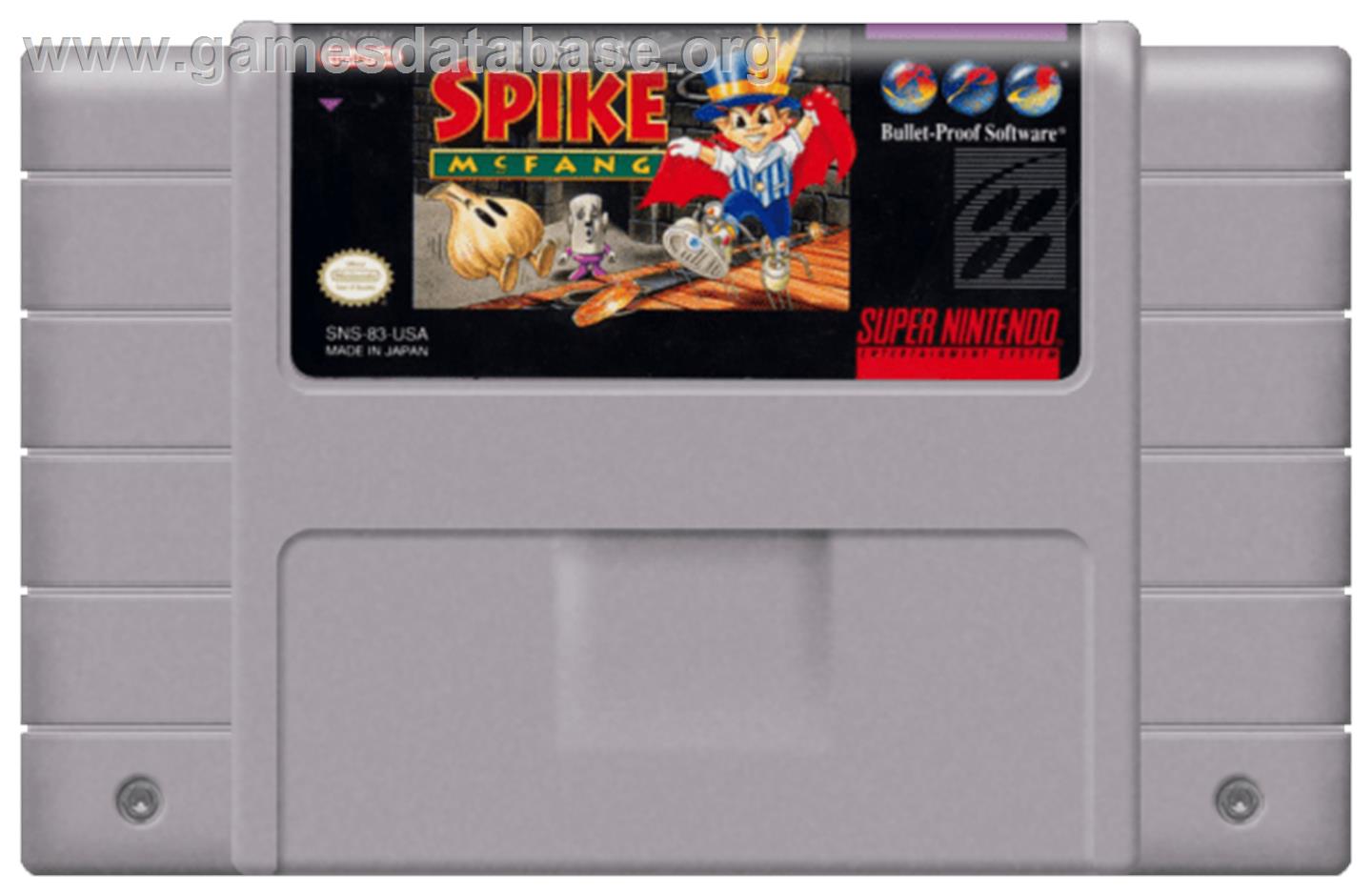 The Twisted Tales of Spike McFang - Nintendo SNES - Artwork - Cartridge