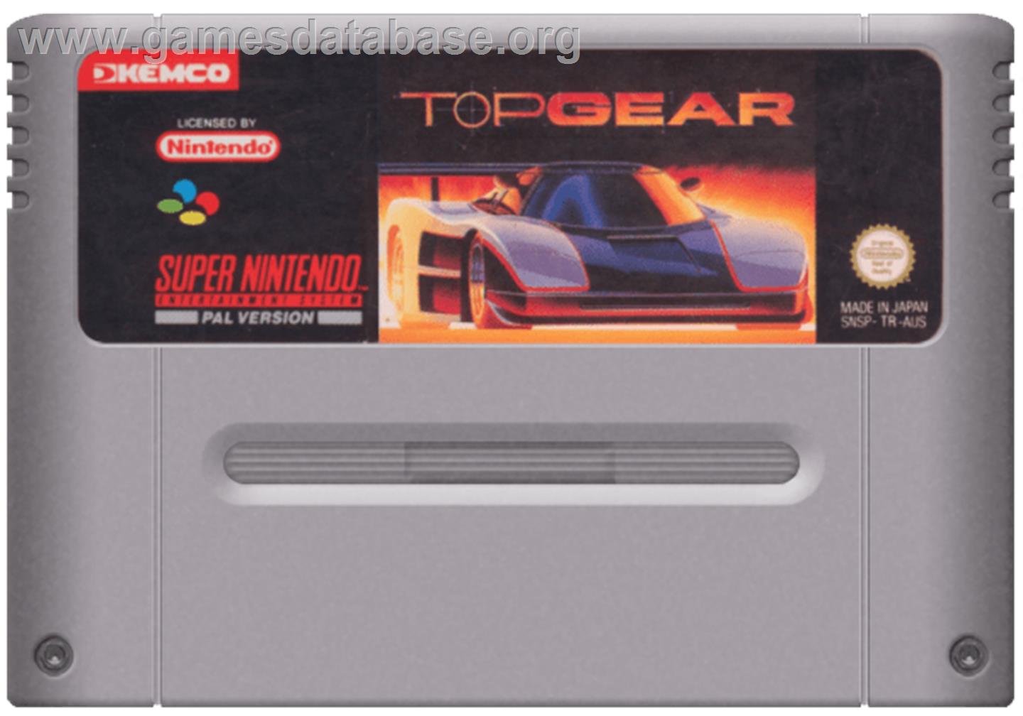 Top Gear - Nintendo SNES - Artwork - Cartridge