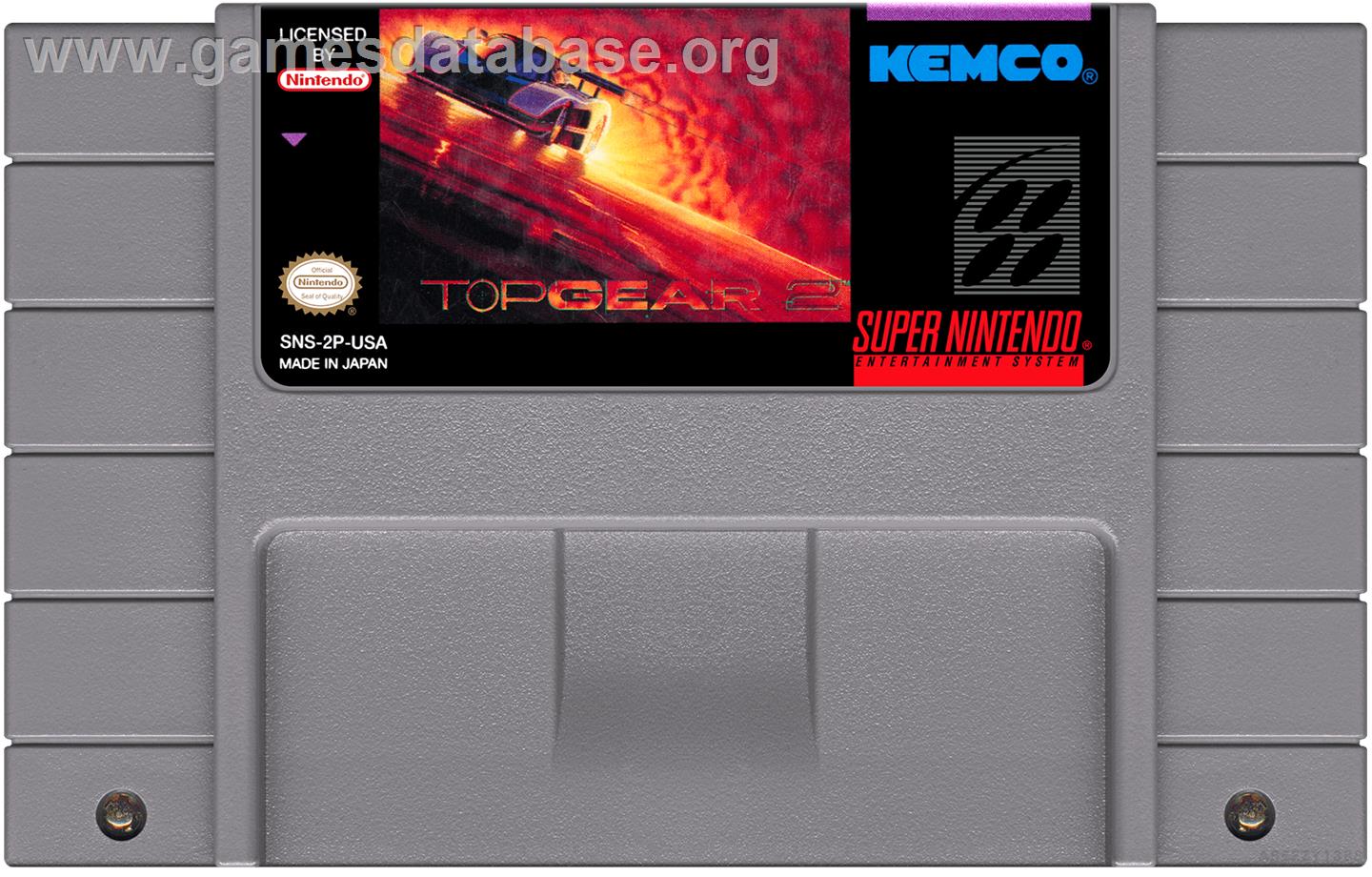 Top Gear 2 - Nintendo SNES - Artwork - Cartridge
