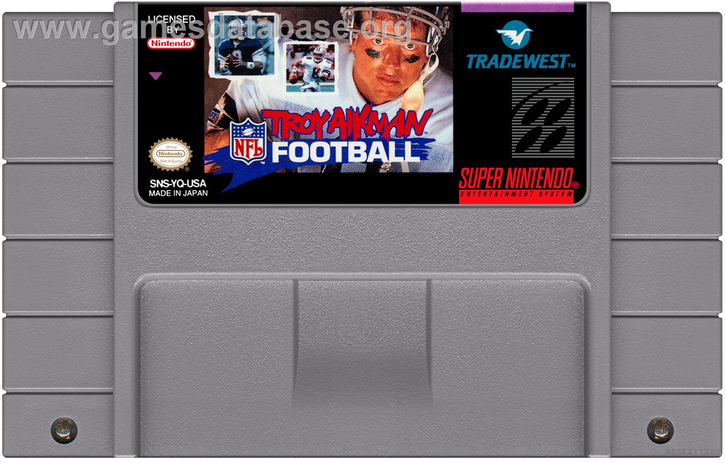 Troy Aikman Nfl Football - Nintendo SNES - Artwork - Cartridge
