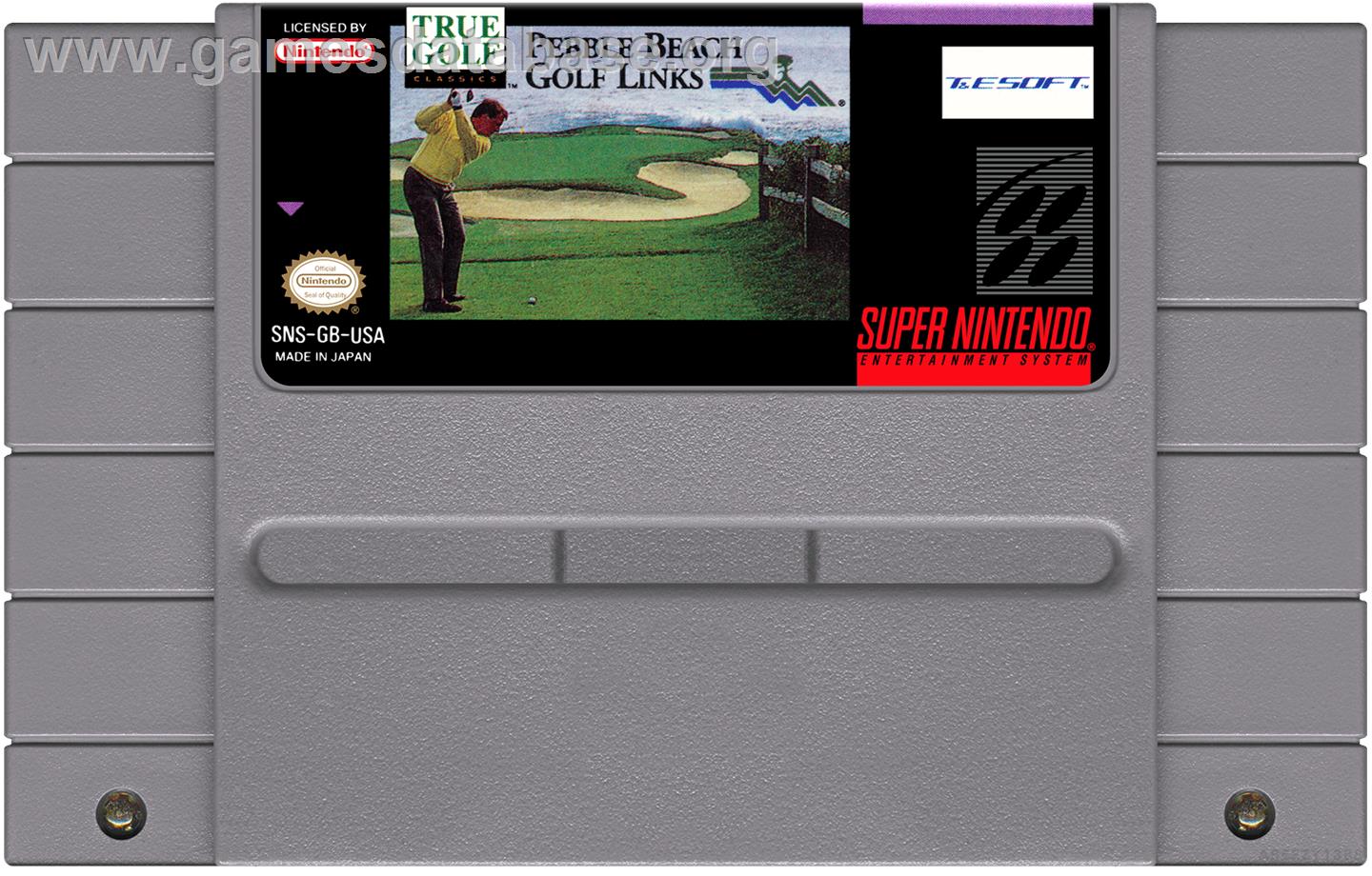 True Golf Classics - Pebble Beach Golf Links - Nintendo SNES - Artwork - Cartridge