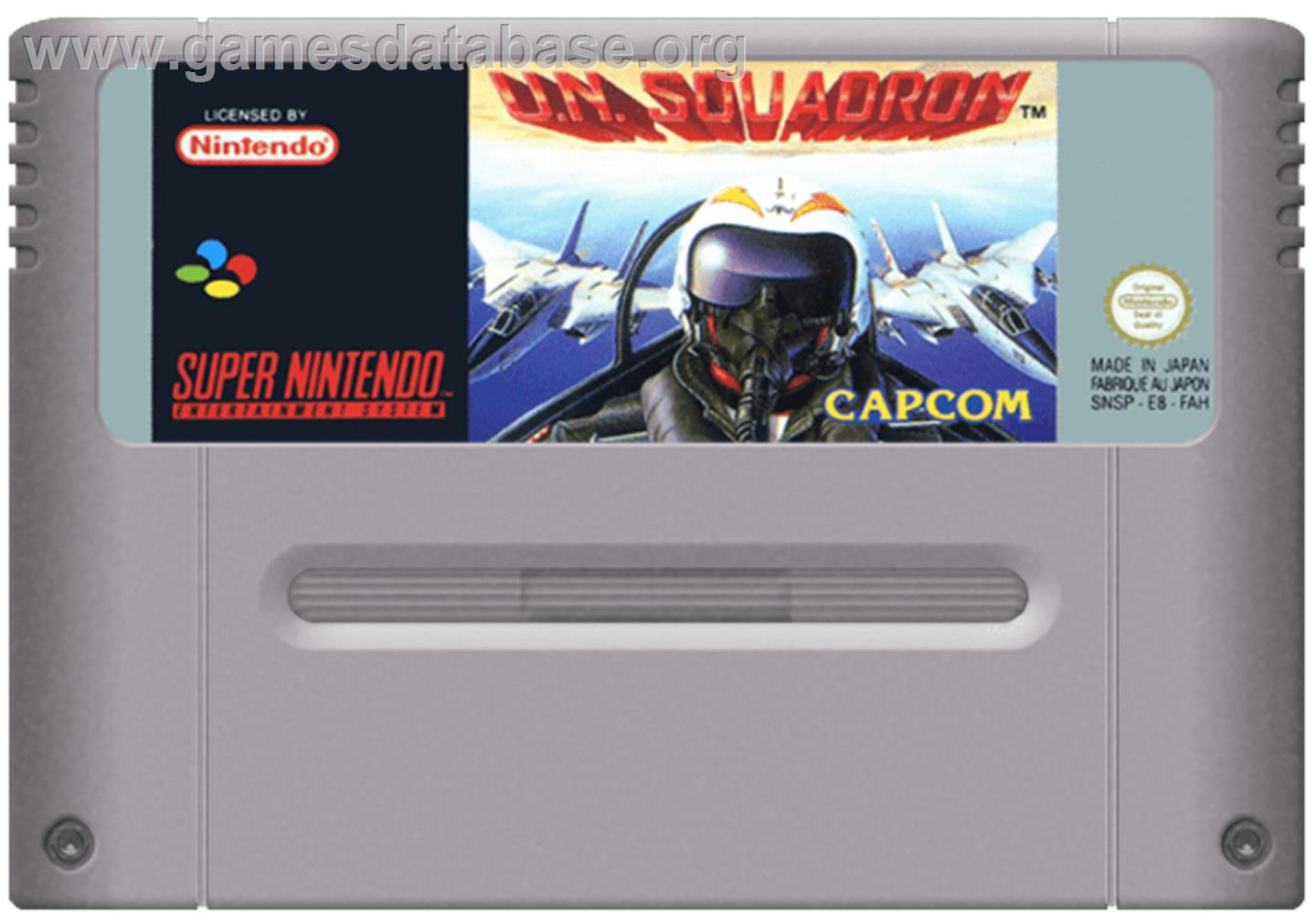 U.N. Squadron - Nintendo SNES - Artwork - Cartridge