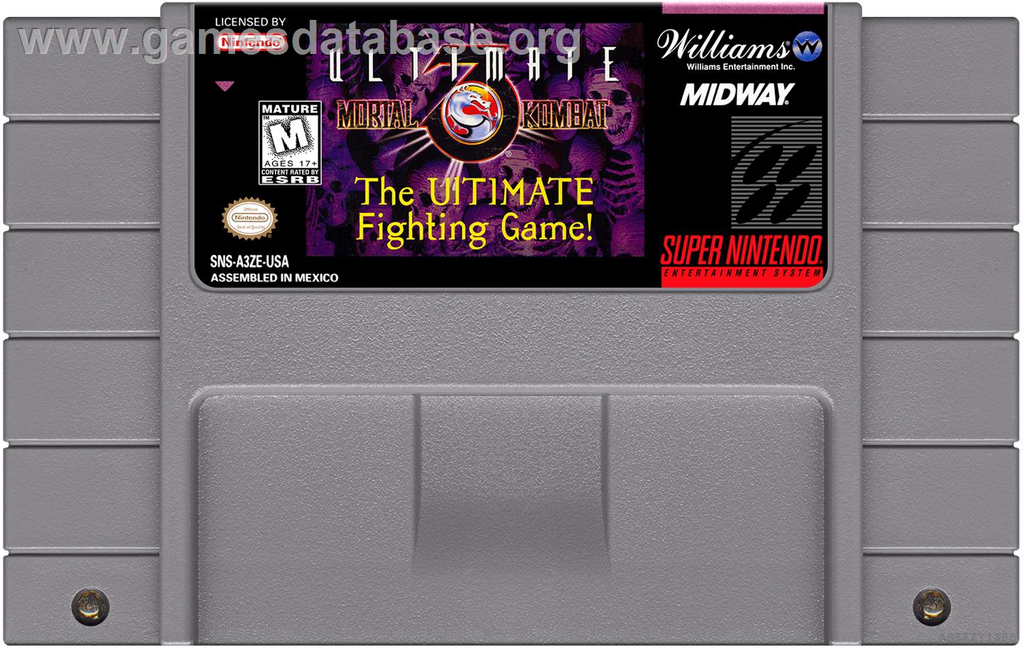 Ultimate Mortal Kombat 3 - Nintendo SNES - Artwork - Cartridge