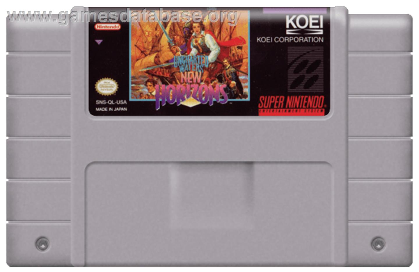 Uncharted Waters - Nintendo SNES - Artwork - Cartridge