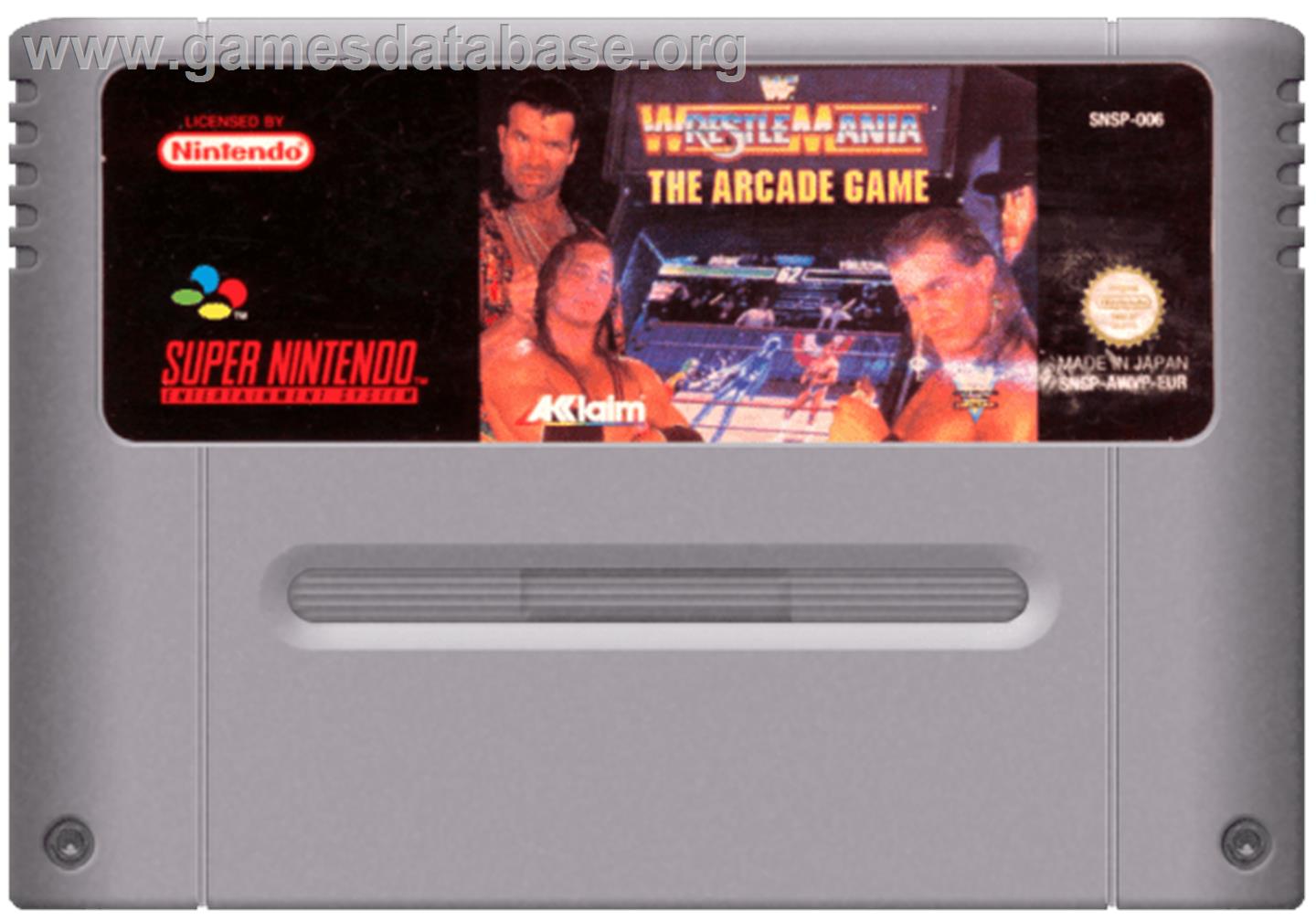 WWF Wrestlemania: The Arcade Game - Nintendo SNES - Artwork - Cartridge