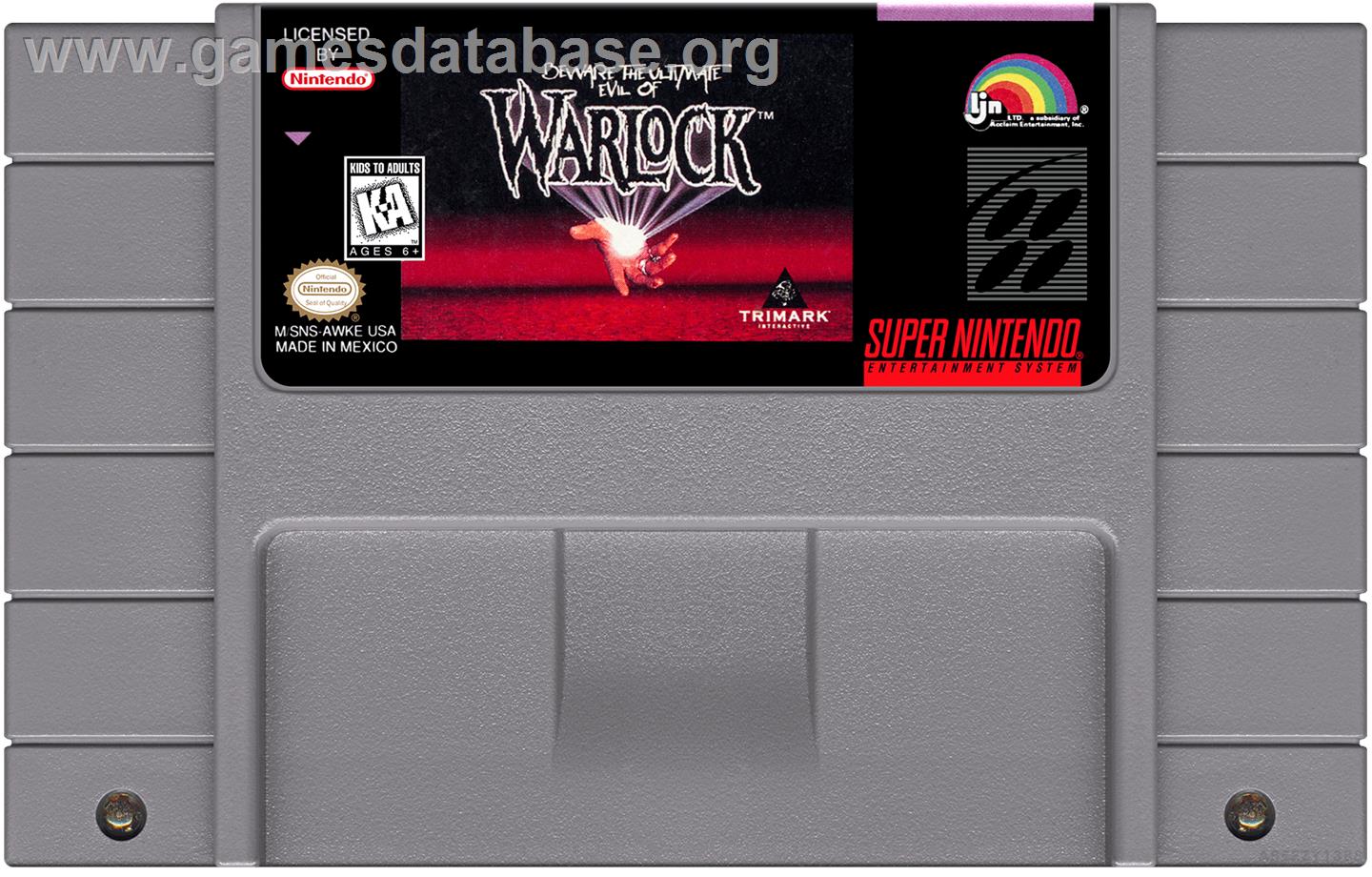 Warlock - Nintendo SNES - Artwork - Cartridge
