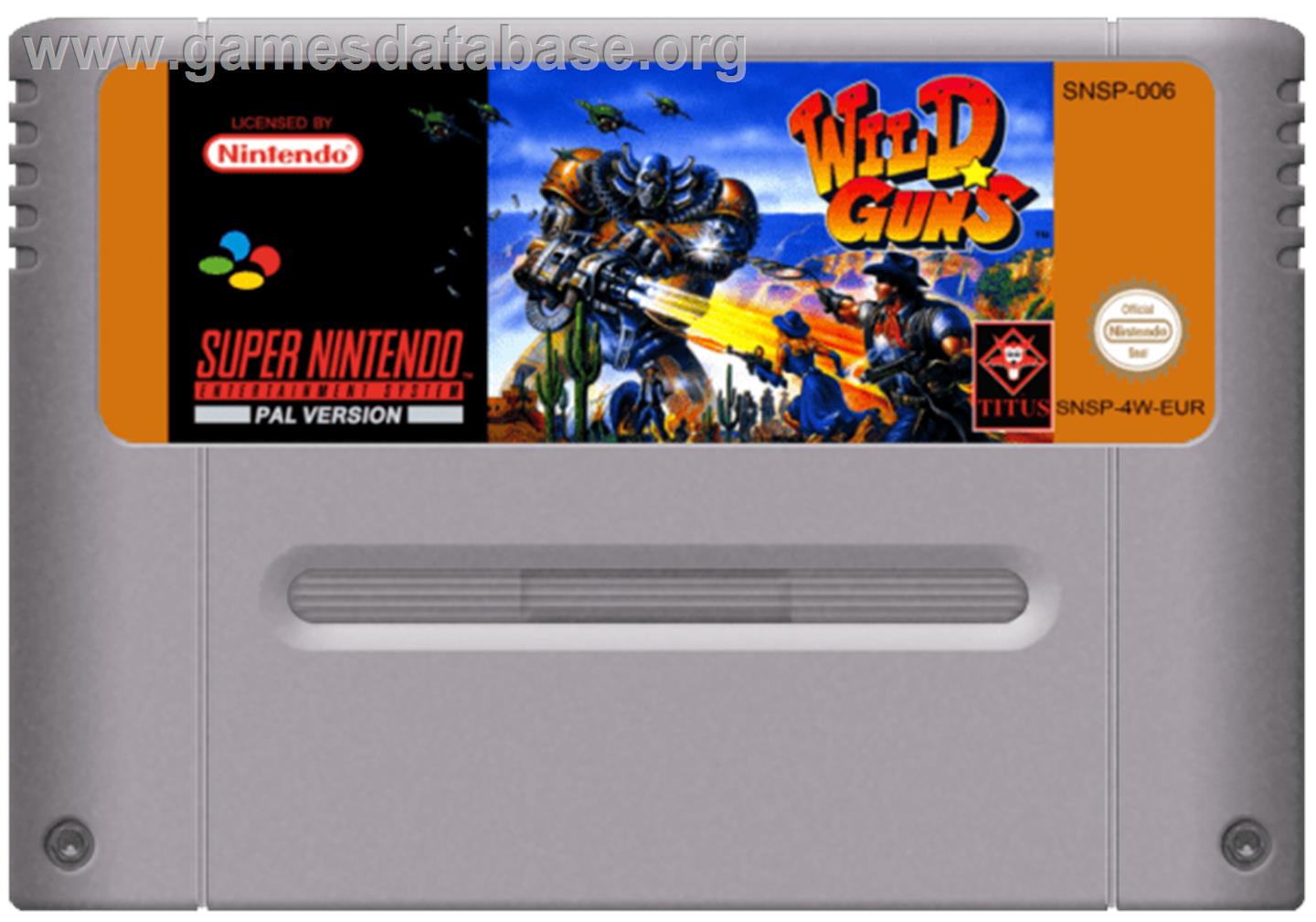 Wild Guns - Nintendo SNES - Artwork - Cartridge