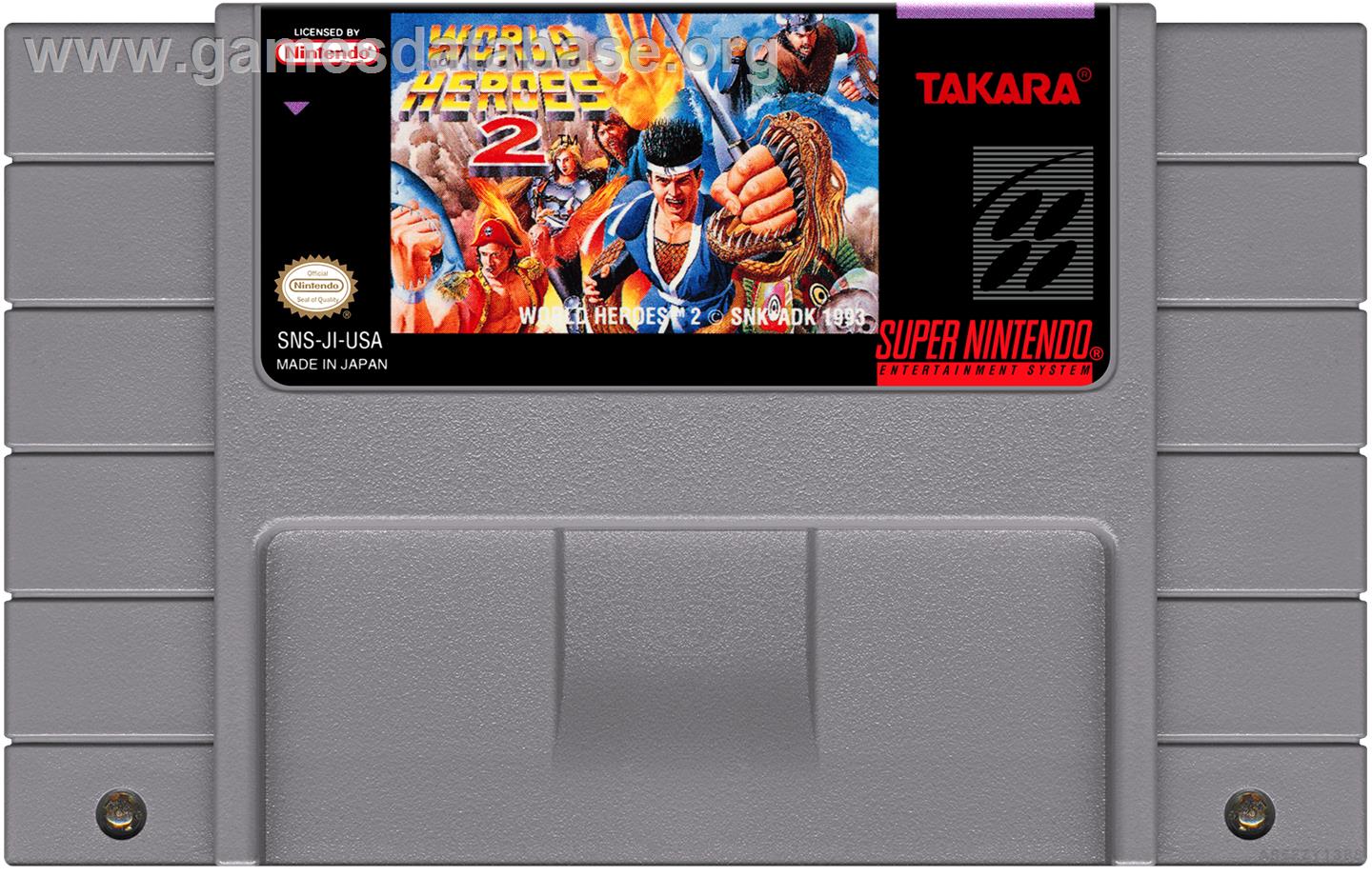 World Heroes 2 - Nintendo SNES - Artwork - Cartridge