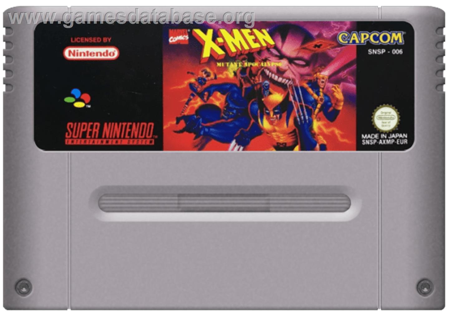 X-Men: Mutant Apocalypse - Nintendo SNES - Artwork - Cartridge