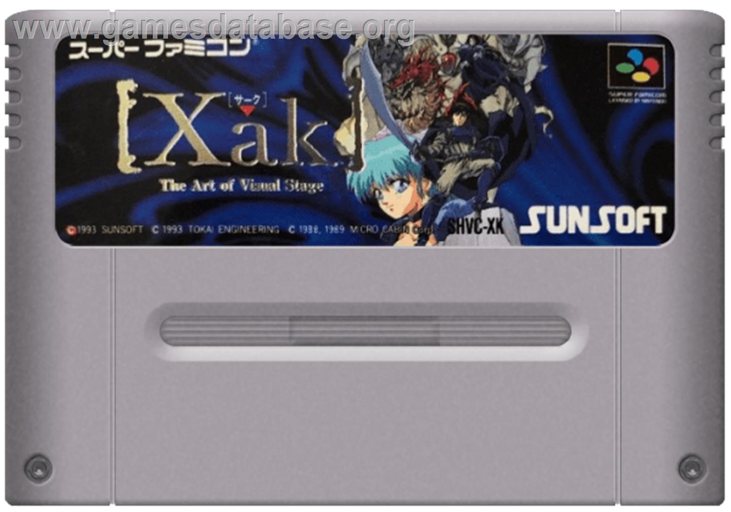 Xak: The Art of Visual Stage - Nintendo SNES - Artwork - Cartridge