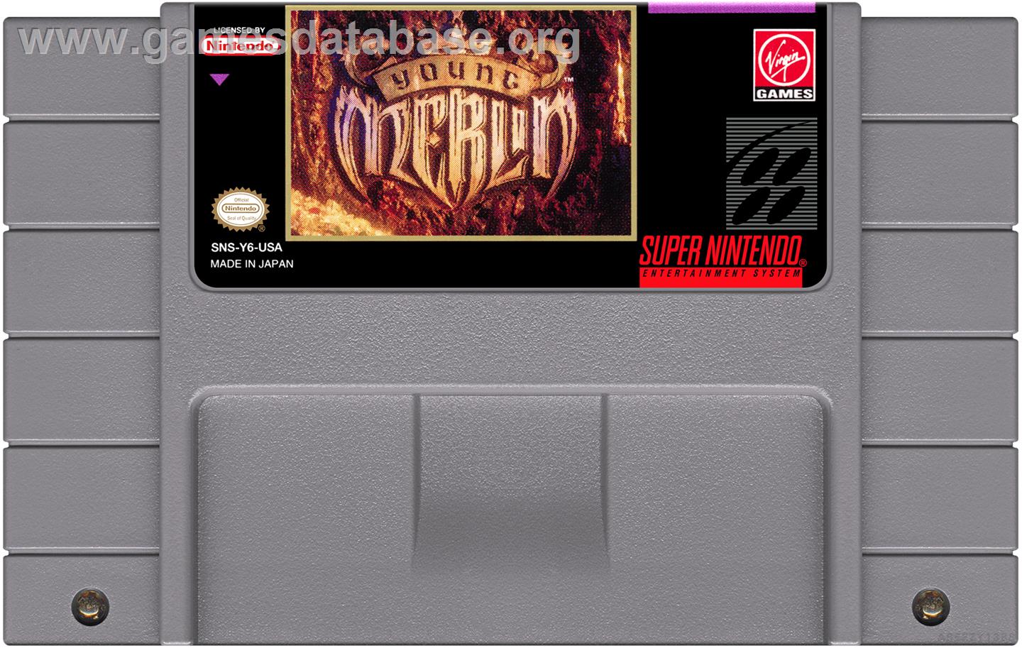 Young Merlin - Nintendo SNES - Artwork - Cartridge