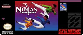 Top of cartridge artwork for 3 Ninjas Kick Back on the Nintendo SNES.