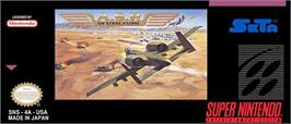 Top of cartridge artwork for A.S.P.: Air Strike Patrol on the Nintendo SNES.