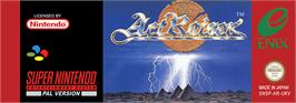 Top of cartridge artwork for ActRaiser on the Nintendo SNES.