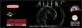 Top of cartridge artwork for Alien 3 on the Nintendo SNES.