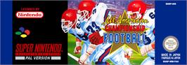 Top of cartridge artwork for All-American Championship Football on the Nintendo SNES.