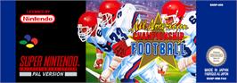 Top of cartridge artwork for All-american Championship Football on the Nintendo SNES.