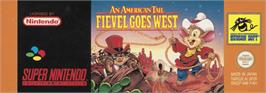 Top of cartridge artwork for An American Tail: Fievel Goes West on the Nintendo SNES.