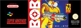 Top of cartridge artwork for B.o.b. on the Nintendo SNES.