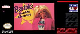 Top of cartridge artwork for Barbie - Vacation Adventure on the Nintendo SNES.