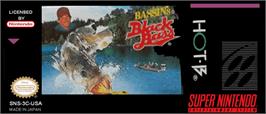 Top of cartridge artwork for Bassin's Black Bass on the Nintendo SNES.