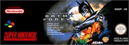 Top of cartridge artwork for Batman Forever on the Nintendo SNES.