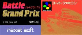 Top of cartridge artwork for Battle Grand Prix on the Nintendo SNES.