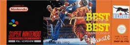 Top of cartridge artwork for Best of the Best Championship Karate on the Nintendo SNES.