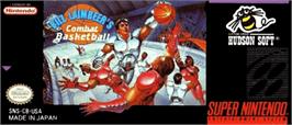 Top of cartridge artwork for Bill Laimbeer's Combat Basketball on the Nintendo SNES.