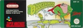 Top of cartridge artwork for Boogerman: A Pick and Flick Adventure on the Nintendo SNES.