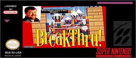 Top of cartridge artwork for BreakThru! on the Nintendo SNES.